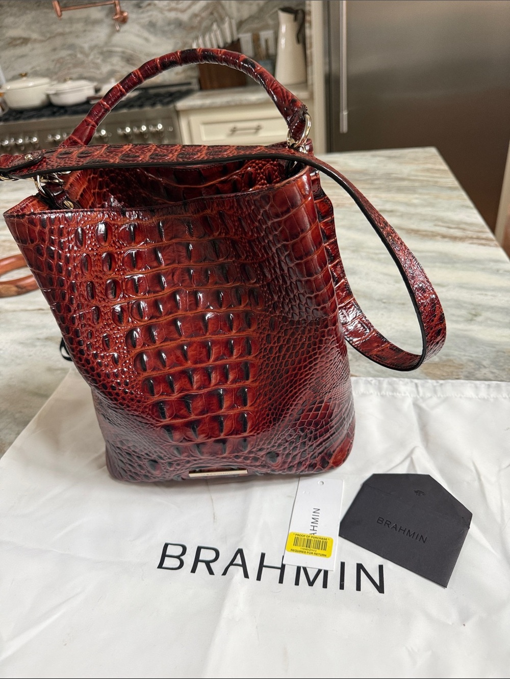 Authentic BRAHMIN AMELIA shoulder bag in pecan Melbourne